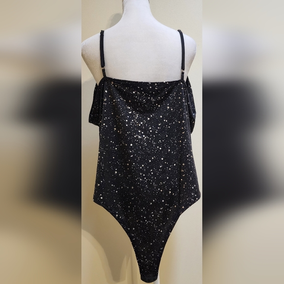 NWOT Black and Silver Bodysuit Size 3X - Picture 3 of 5